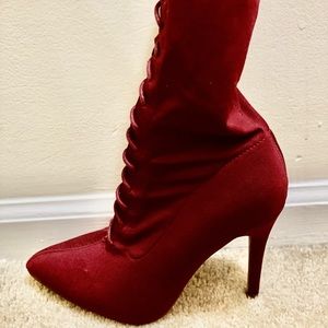 Miss Lola Burgundy Boots *Like New